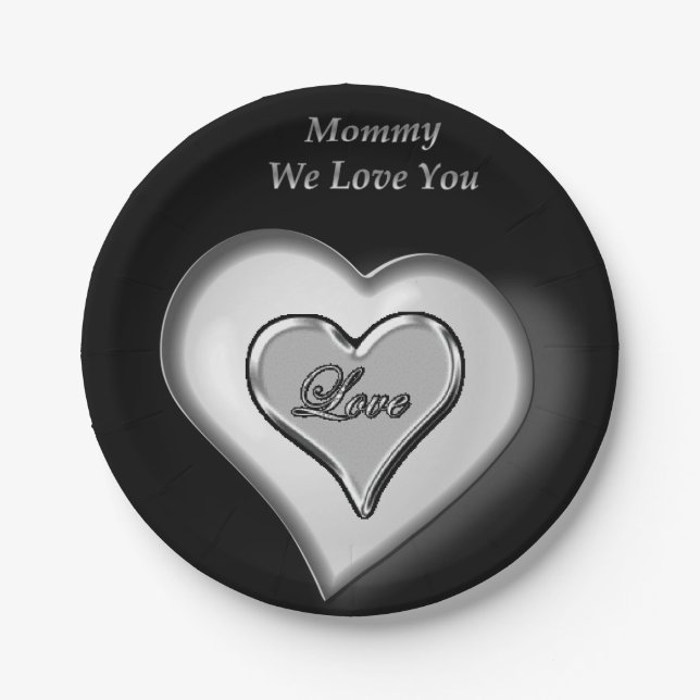 Plato De Papel Placas de papel Día de la Madre (Anverso)