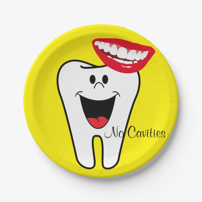Plato De Papel Placas de papel, dientes, dientes, no cavidades, d (Anverso)