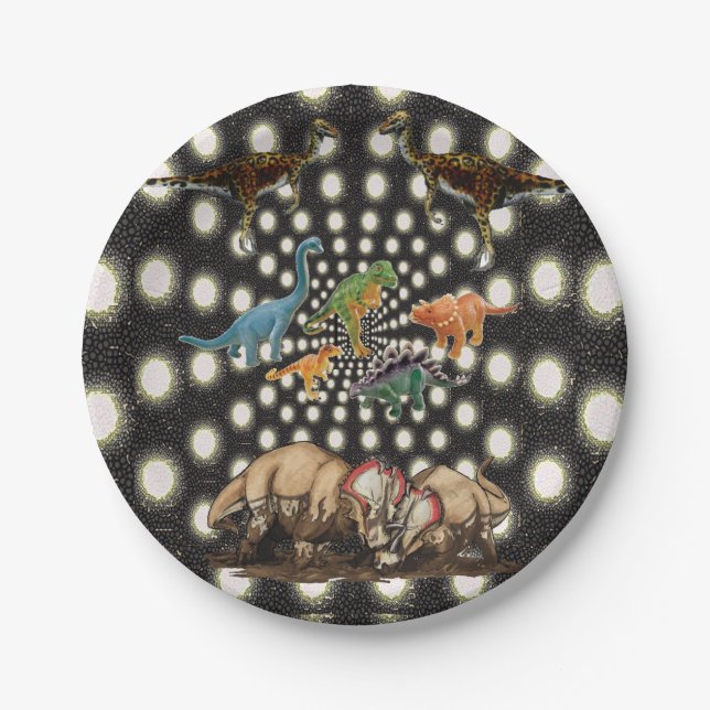 Plato De Papel Placas de papel Dinosaurio (Anverso)