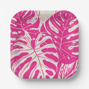 Plato De Papel Placas de papel diseñadas para Monstera tropical