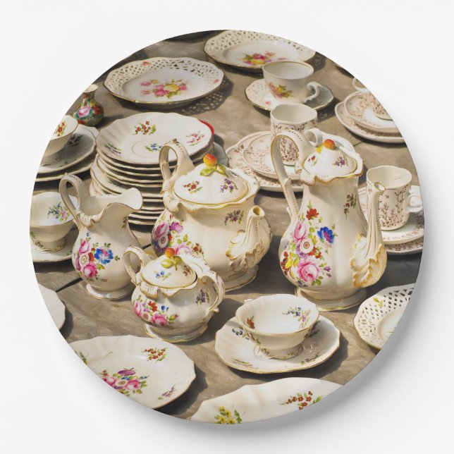 Plato De Papel Placas de papel disponibles de los juegos de té (Anverso)
