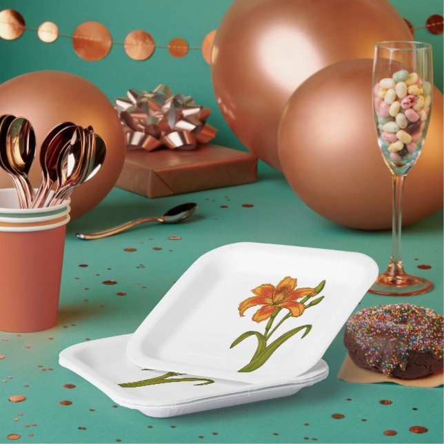 Plato De Papel Placas de papel diurno de Tawny (Multi)