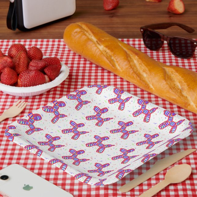 Plato De Papel Placas de papel divertidas para Fiestas de perro g (Picnic)