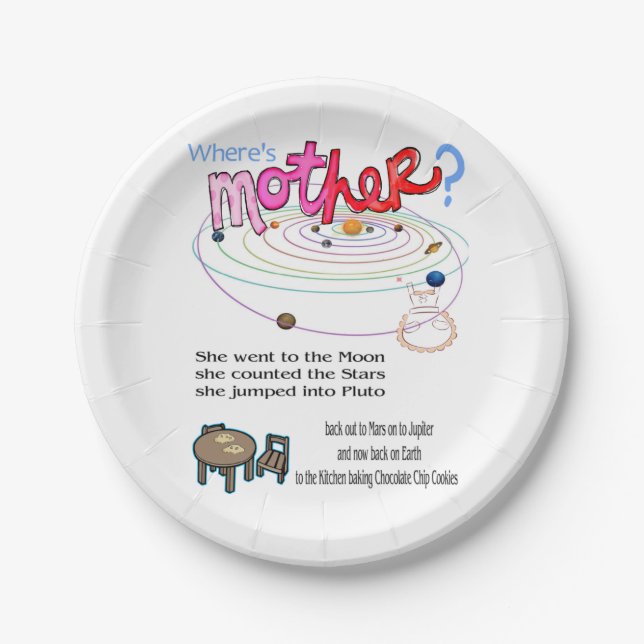 Plato De Papel Placas de papel ¿Dónde está la madre? (Anverso)