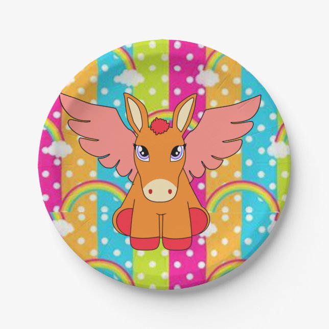 Plato De Papel Placas de papel Donkey (Anverso)