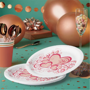 Plato De Papel Placas de papel el día de San Valentín
