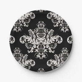 Plato De Papel Placas de papel elegantes negras y blancas -