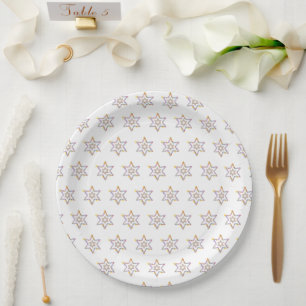 Plato De Papel Placas de papel estelar judías florales
