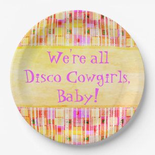 Plato De Papel Placas de papel extraídas de gallina dorada y rosa