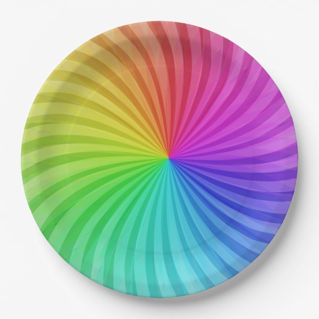 Plato De Papel Placas de papel fiesta arcoiris. (Anverso)