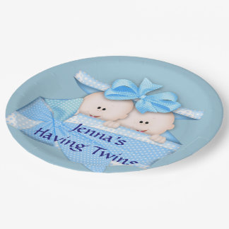 Plato De Papel Placas de papel Fiesta Baby Shower para los gemelo