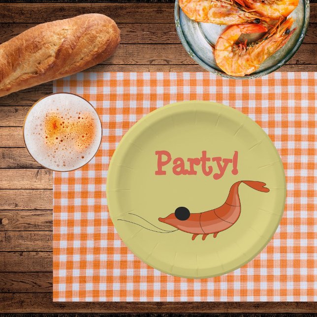 Plato De Papel Placas de papel fiesta de camarón (No party can be missing a cute shrimp plate
)