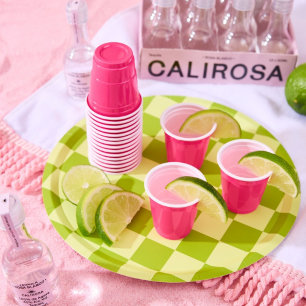 Plato De Papel Placas de papel Fiesta de control de cal + verde