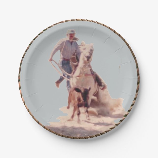 Plato De Papel Placas de papel Fiesta de Cowboy occidentales (Anverso)