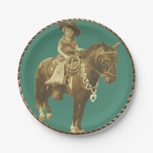 Plato De Papel Placas de papel Fiesta de Cowgirl occidentales