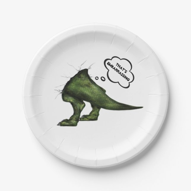 Plato De Papel Placas de papel Fiesta de dinosaurios T-Rex (Anverso)