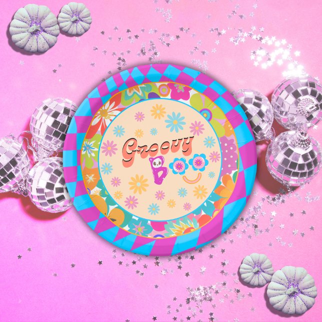 Plato De Papel Placas de papel Fiesta de Halloween Spooky Groovy (Subido por el creador)