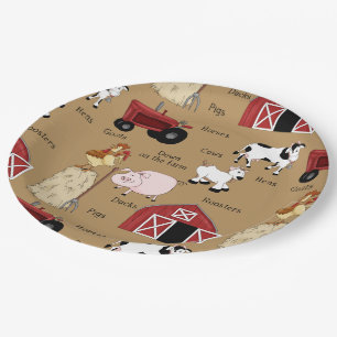 Plato De Papel Placas de papel fiesta de la granja de campo