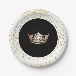Plato De Papel Placas de papel Fiesta de Miss America Crown 7"