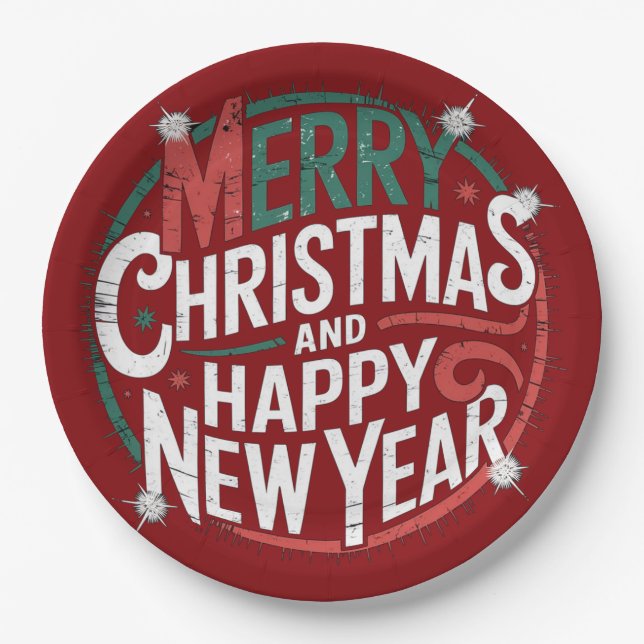 Plato De Papel Placas de papel - Fiesta de Navidades (Anverso)