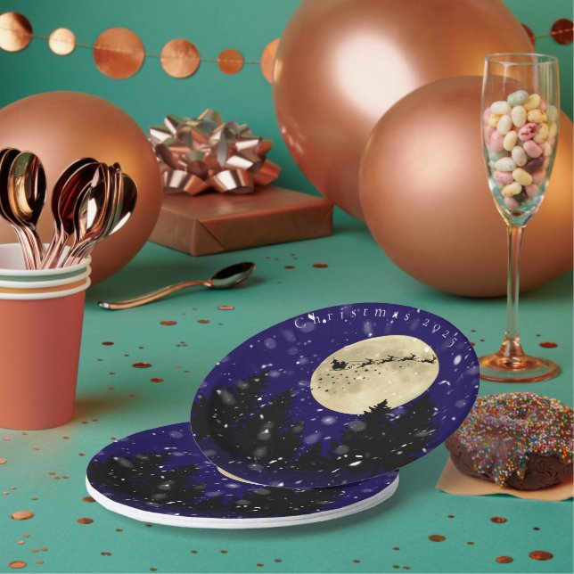 Plato De Papel Placas de papel Fiesta de Navidades de observación (Multi)