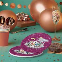 Plato De Papel Placas de papel Fiesta de Navidades del Cuarteto E