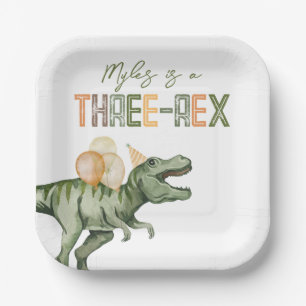 Plato De Papel Placas De Papel Fiesta De Tres Rex