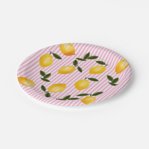 Plato De Papel Placas de papel Fiesta de verano de fresa Lemonade