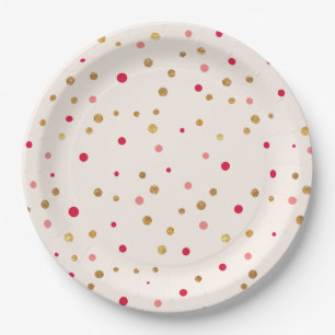 Plato De Papel Placas de papel Fiesta Glam Pink and Gold Confetti