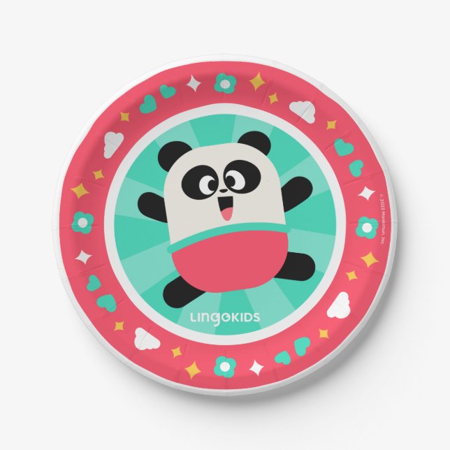 Plato De Papel Placas de papel Fiesta Lingokids con Elliot (Anverso)