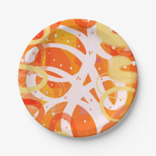 Plato De Papel Placas de papel Fiesta naranja