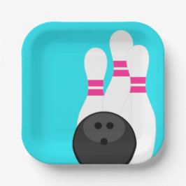 Plato De Papel Placas de papel Fiesta Neon Blue Bowling