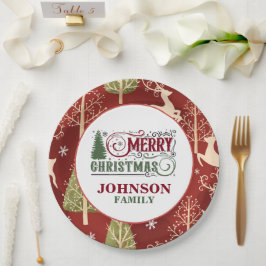 Plato De Papel Placas de papel Fiesta para la cena de los navidad