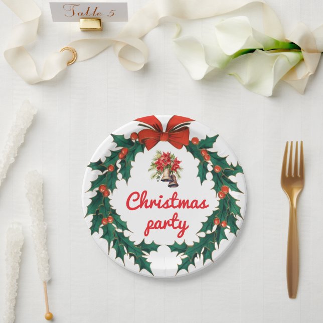 Plato De Papel Placas de papel Fiesta para navidades (Boda)