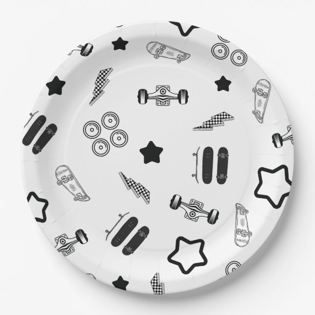 Plato De Papel Placas de papel Fiesta para skateboarding 9" (Anverso)
