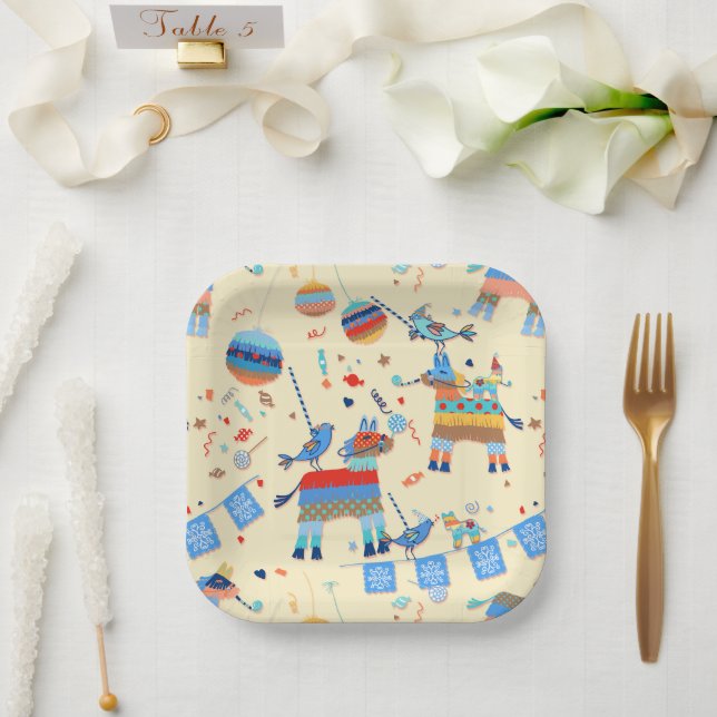 Plato De Papel Placas de papel Fiesta Pinata (Boda)