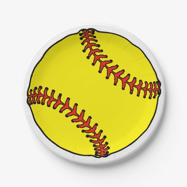 Plato De Papel Placas de papel Fiesta Softball (Anverso)