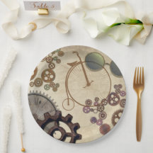 Placas de papel Fiesta Vintage de la bicicleta de 