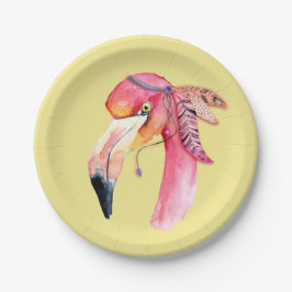 Plato De Papel Placas de papel Flamingo Boho Fiona