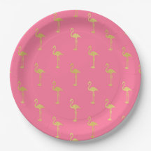 Placas de papel Flamingo Rosadas