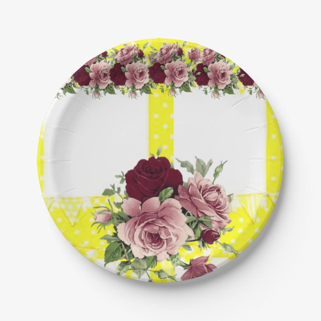 Plato De Papel Placas de papel Floral (Anverso)