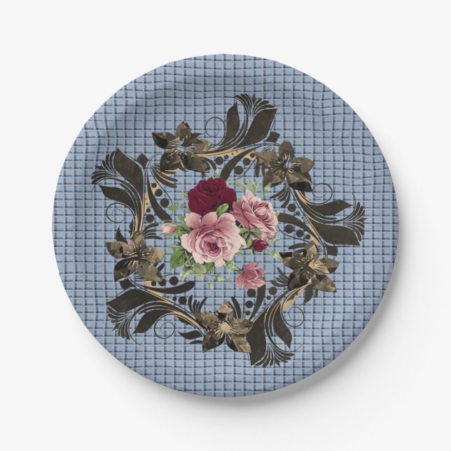 Plato De Papel Placas de papel Floral (Anverso)