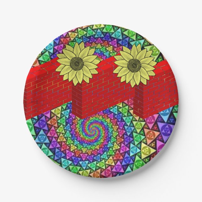 Plato De Papel Placas de papel Floral (Anverso)