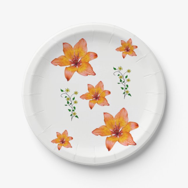 Plato De Papel Placas de papel Floral (Anverso)