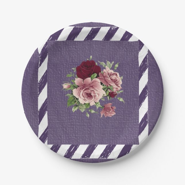 Plato De Papel Placas de papel Floral (Anverso)