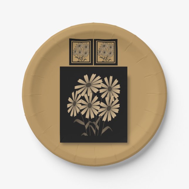 Plato De Papel Placas de papel Floral (Anverso)