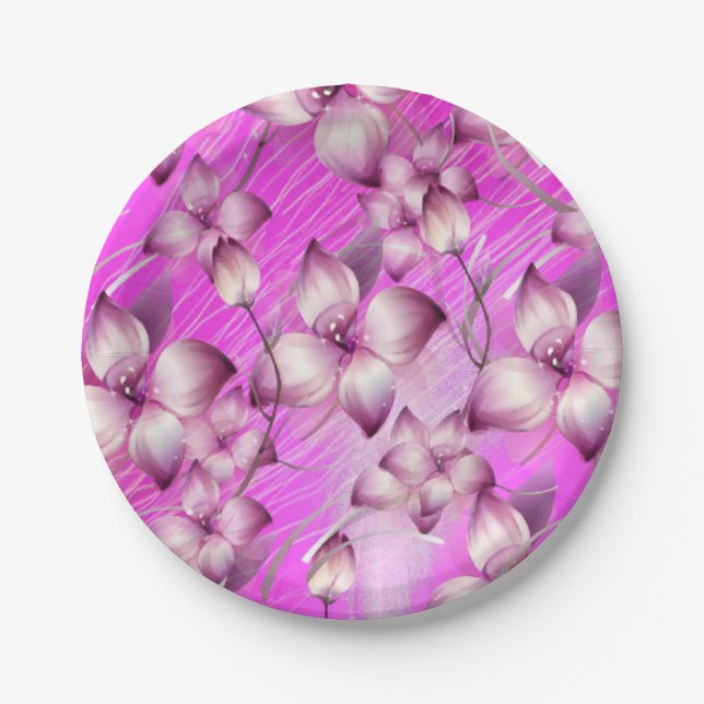 Plato De Papel Placas de papel Floral (Anverso)