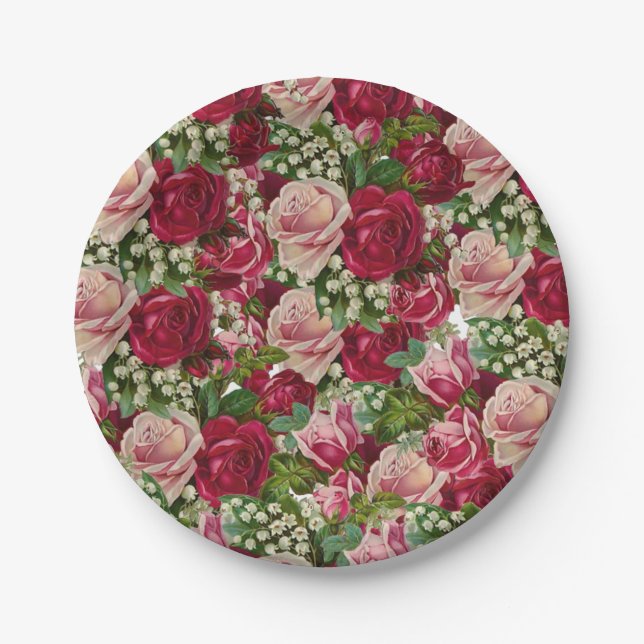 Plato De Papel Placas de papel Floral (Anverso)