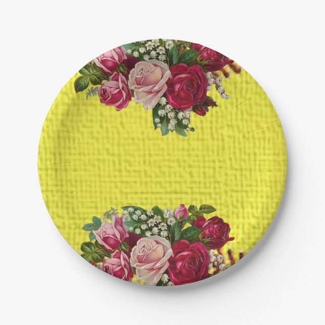 Plato De Papel Placas de papel Floral (Anverso)