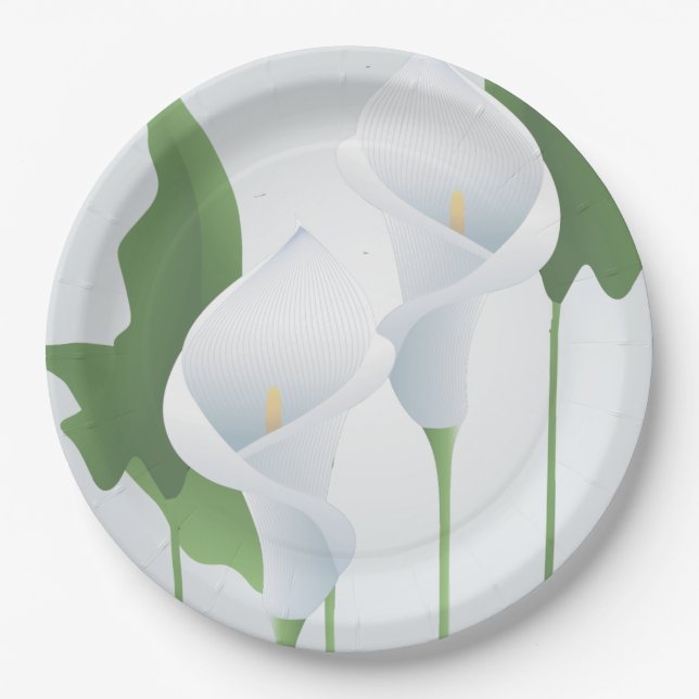 Plato De Papel Placas de papel floral Calla Lily (Anverso)
